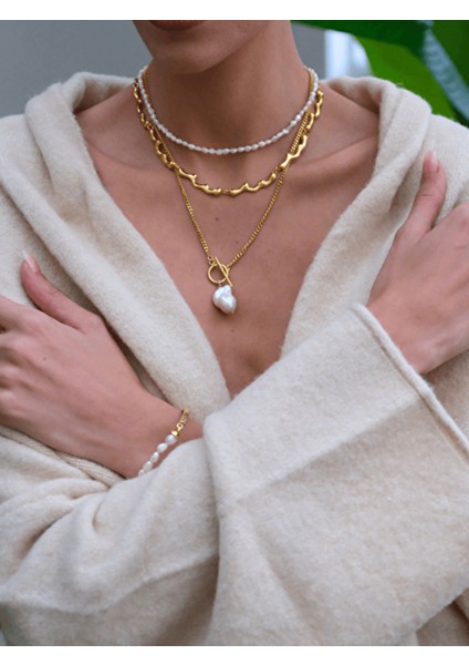 Dery Damla Kolye Choker Gold modelleri