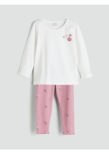 Yeni Sezon Kız Bebek Tişört ve Tayt 2'li