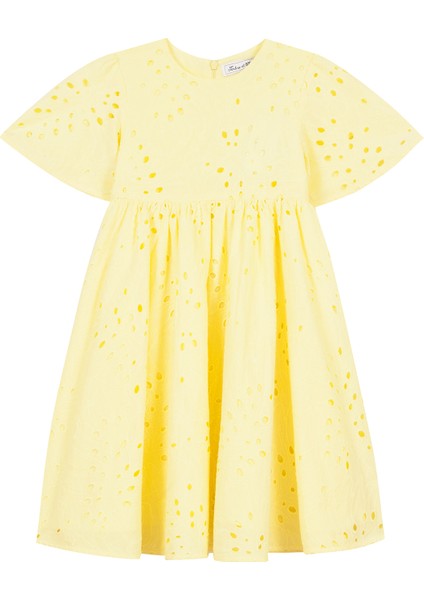 Sarı Kısa Kollu Kız Çocuk Elbise