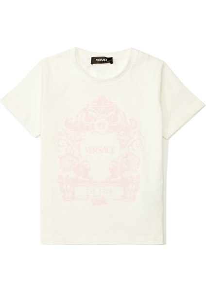 Pembe Beyaz Unisex Çocuk T-Shirt