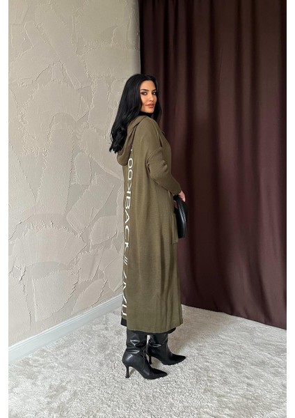 Kapüşonlu Yama Cepli Uzun Hırka fırsatları