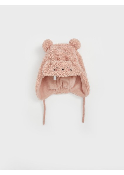 Yeni Sezon Ponpon Detaylı Kız Bebek Kar Şapkası