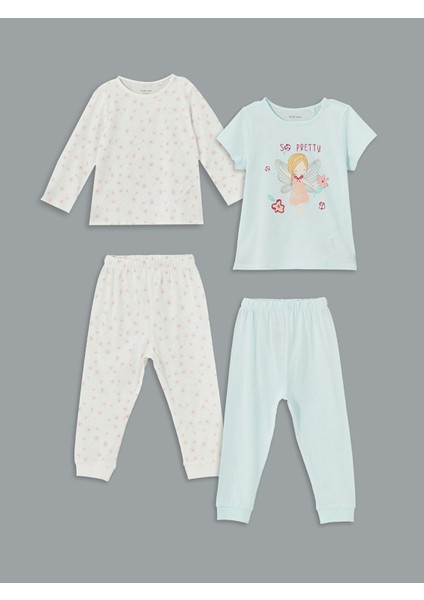 Yeni Sezon Baskılı Kız Bebek Pijama Takım 2'li