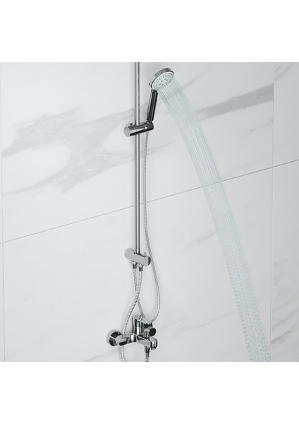 Lido Rain Duş Sistemi + Lento Banyo Bataryası 2 Parça Set – Parlak Krom modelleri