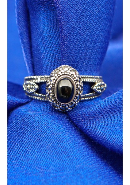 925 Ayar Kadın Gümüş Oltu Taşı Yüzük SY00063 modelleri