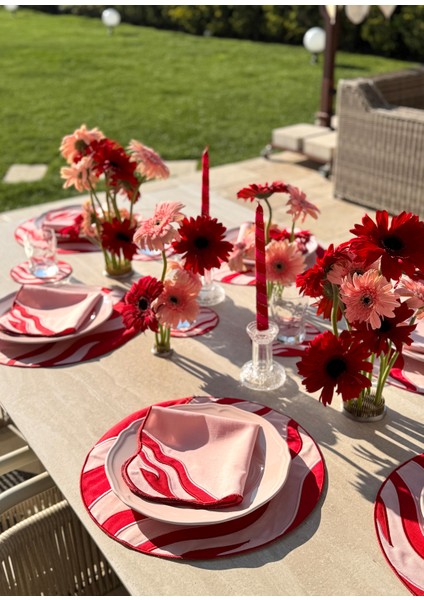 Wave Pembe Keten 2'li Peçete Seti fiyatları