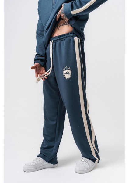 Erkek Şerit Detaylı Modal Baggy Eşofman Altı Petrol modelleri