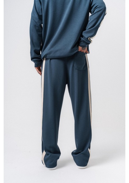 Erkek Şerit Detaylı Modal Baggy Eşofman Altı Petrol fırsatları