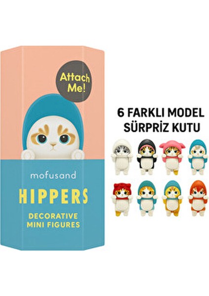 Mofusand Hippers Sevimli Kedi Figür – Dikiz Aynası Süsü ve Telefon Aksesuarı