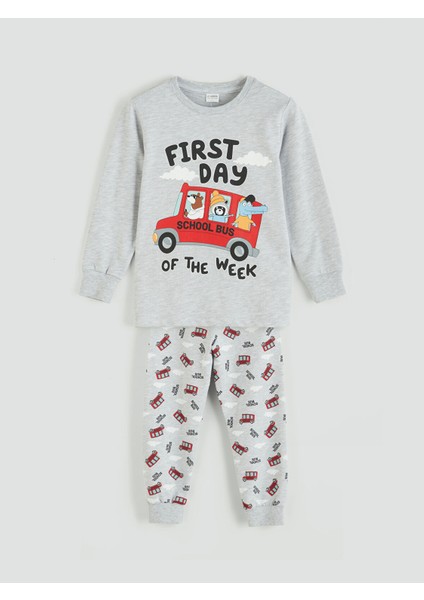 Yeni Sezon Baskılı Erkek Çocuk Pijama Takımı