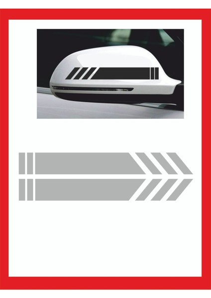 Araba Aynası Için Şerit Sticker - Oto Sticker - Araba Sticker - 20CM x 2,5 cm 2 Adet