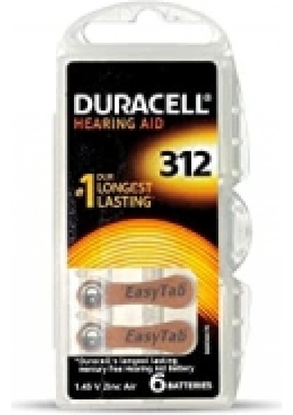 Duracell 312 Işitme Cihaz Kulak Pili 6 Parça Kutu (4887)