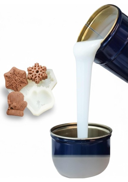 Yüksek Kalite 1. Sınıf Rtv 2 Kalıp Silikonu 1 kg Beyaz 5 Shore indirimleri