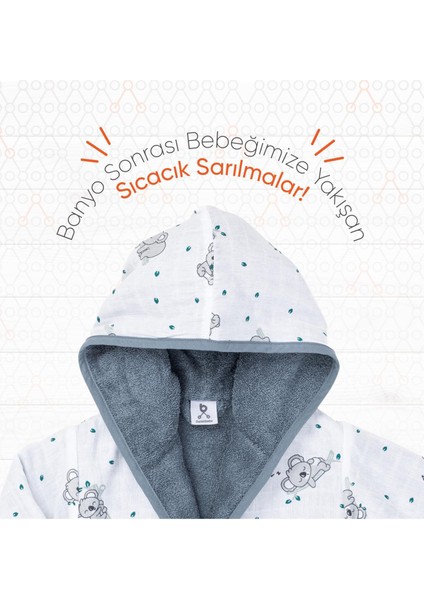 Hero Desenli Koala Müslin Havlu Bebek Çocuk Bornozu modelleri