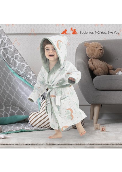 Hero Desenli Koala Müslin Havlu Bebek Çocuk Bornozu