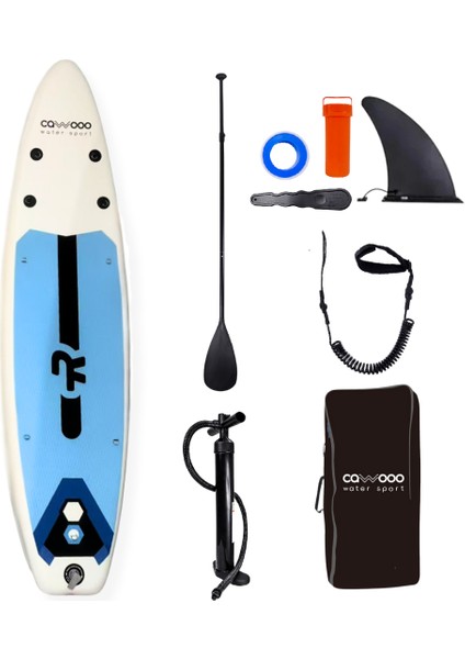 Cawooo Sup Şişme Sörf Tahtası Stand Up Paddle Board 80*320*15 cm Açık Mavi