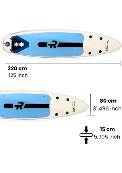 Cawooo Sup Şişme Sörf Tahtası Stand Up Paddle Board 80*320*15 cm Açık Mavi fiyatları