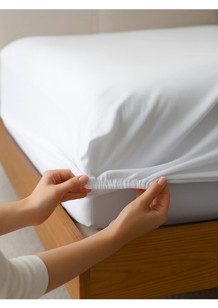 Tek / Çift Kişilik %100 Pamuk Ranforce Lastikli Çarşaf Takımı Beyaz fiyatları