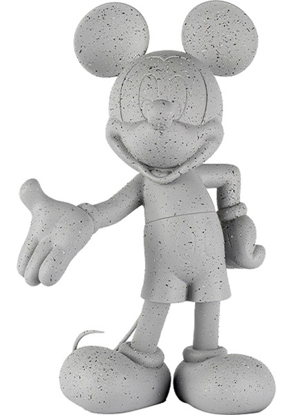 Small Mickey Welcome Granite Gri Heykel