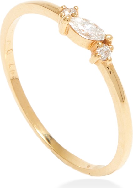 Gold Pırlanta Taşlı Kadın Altın Yüzük