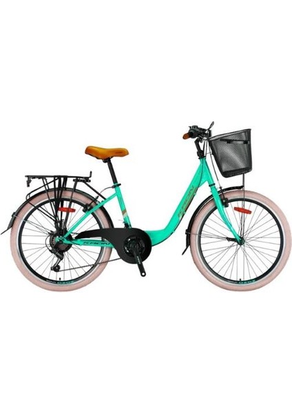Tetra 3.0 - 24" City Bike - 13' - 21 Vites - V.b. - Mint Yeşili-Kahverengi/bej