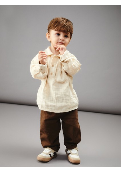 Yeni Sezon Erkek Bebek Gömlek ve Pantolon 2'li Takım modelleri