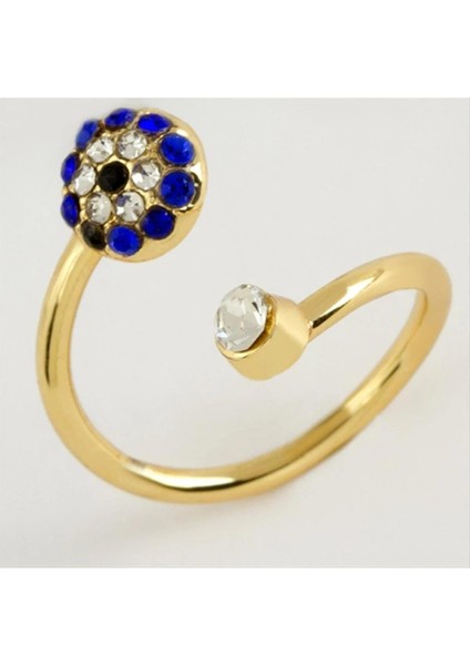 Allzey Nazar Taşlı Eklem Yüzük 1 Adet-Sarı