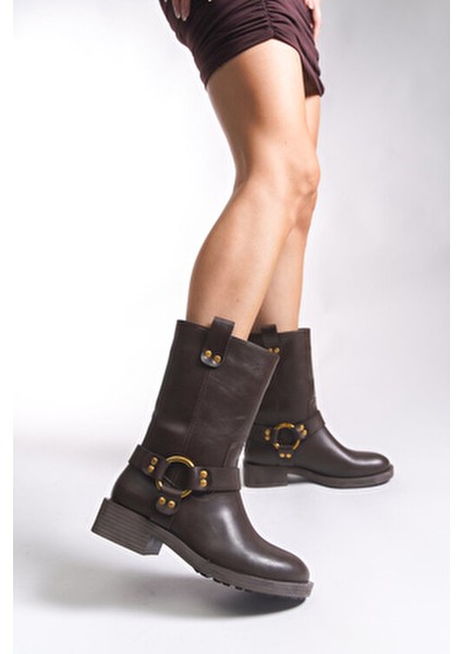 Ceruvylth Kadın Kısa Çizme 00128803 Kahverengi Antik