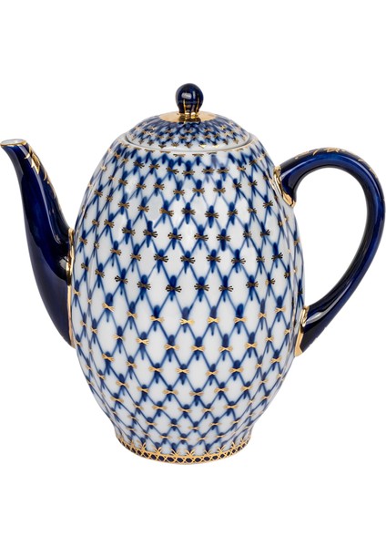Cobalt Net Mavi Porselen Çaydanlık 1200 ml