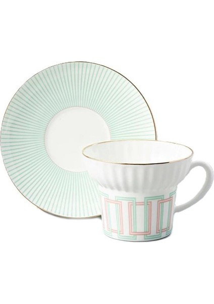 Wave Geometry Tekli Porselen Kahve Fincanı