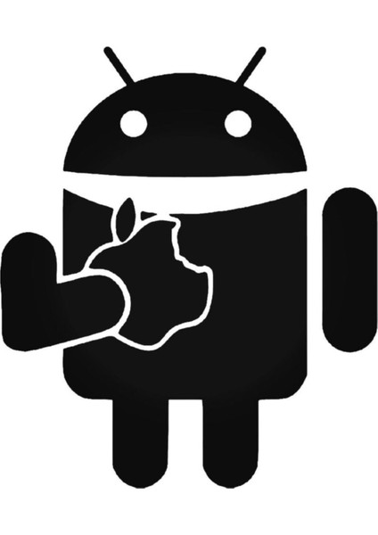Droid Eats Apple Logo 2 Sticker Araba Oto Arma Duvar Çıkartma 20 cm