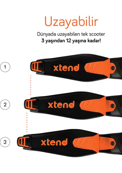 Xtend 3 Aşamalı Büyüyebilen Çocuk Scooter modelleri