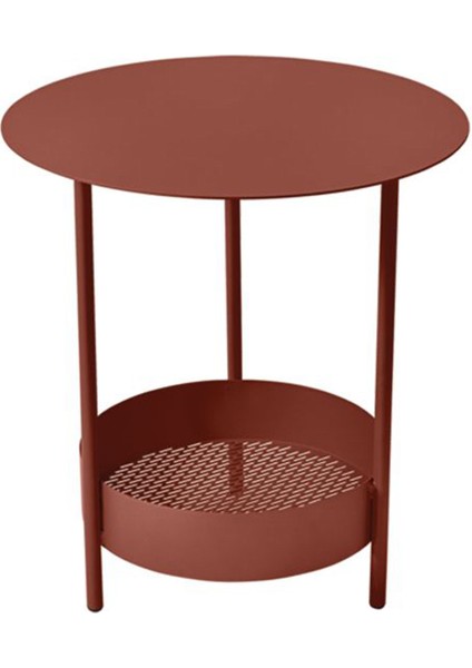 Salsa Pedestal Bordo Metal Bahçe Sehpası