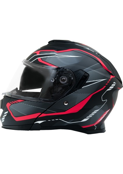 Gp My Helmet MKS002-BGR Güneş Vizörlü Şeffaf Çene Açılır Motosiklet Kaskı L fırsatları
