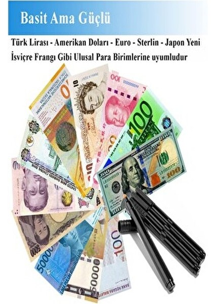 Para Kontrol Kalemi 2 Adet Para Kontrol Kalemi Gerçek Para Tespit Ayırt Etme Türk Lirası Dolar Euro modelleri