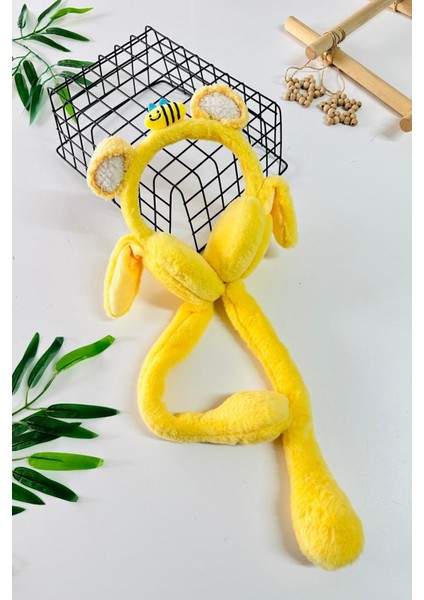 Arı Detaylı Pelüş Kız Çocuk Kulaklık - Sarı