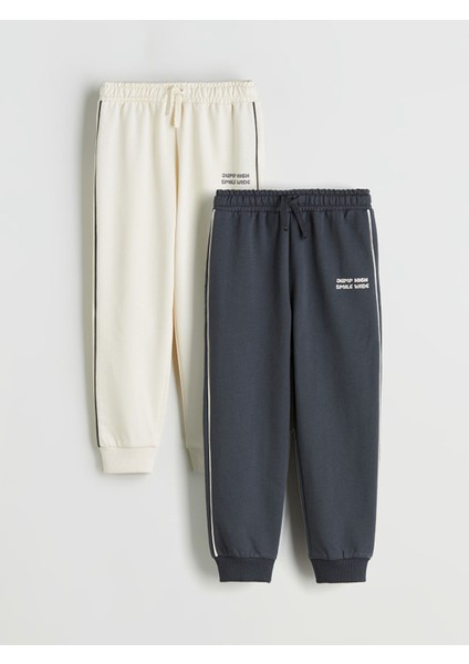 Yeni Sezon Beli Lastikli Erkek Çocuk Eşofman Altı 2'li