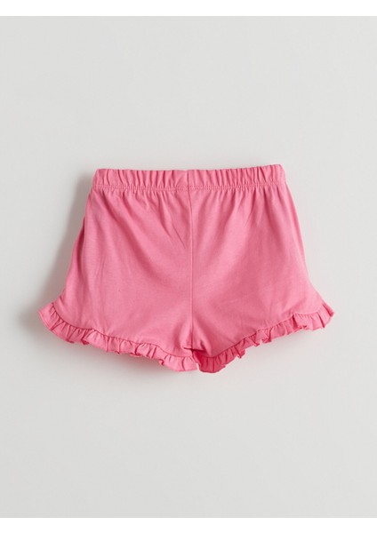Yeni Sezon Beli Lastikli Basic Kız Bebek Şort 2'li fırsatları