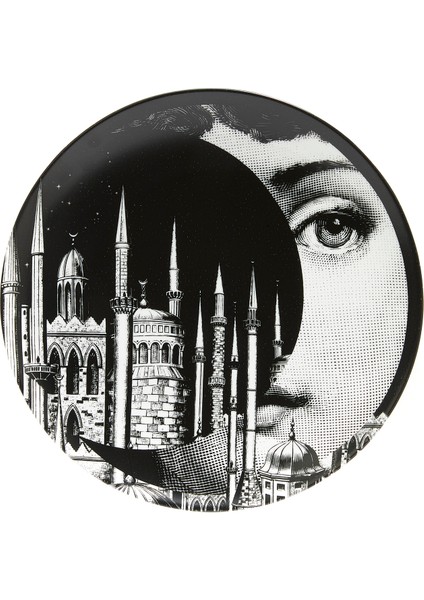 N 406 Yüz Baskılı Porselen Dekoratif Tabak