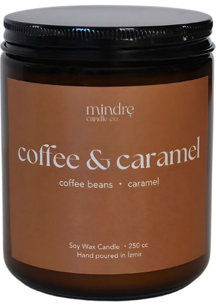 Amber Serisi Kahve Karamel Kokulu Soya Mumu 250 ml