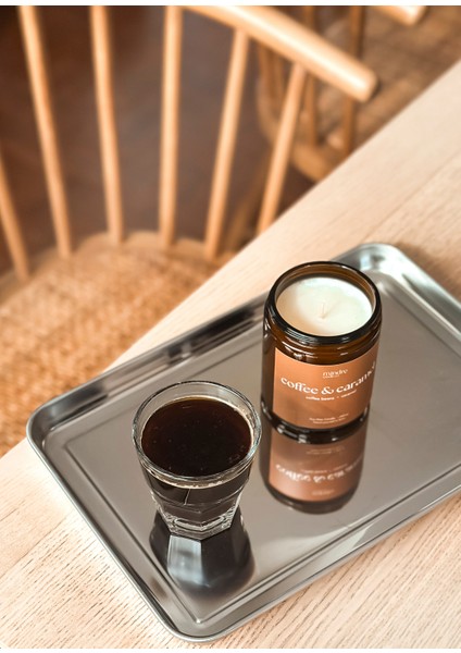 Amber Serisi Kahve Karamel Kokulu Soya Mumu 250 ml fiyatları
