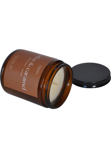 Amber Serisi Kahve Karamel Kokulu Soya Mumu 250 ml modelleri