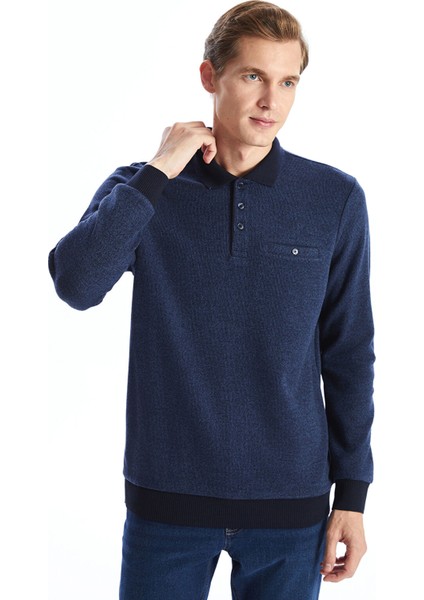 Yeni Sezon Polo Yaka Uzun Kollu Erkek Sweatshirt