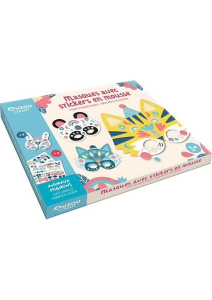 Aksesuar Setim - 8 Sevimli Hayvan Maskesi - 200+ Kabartmalı Sticker