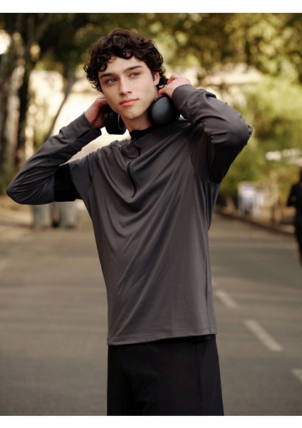 Yeni Sezon Dik Yaka Uzun Kollu Erkek Spor Tişört