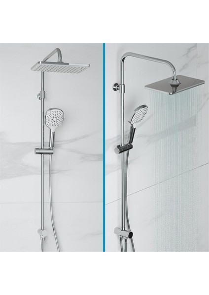 Mode S Rain Tepe Duş Seti – Kare 25 Cm, 3 Fonksiyonlu, Krom (Bataryasız) fiyatları