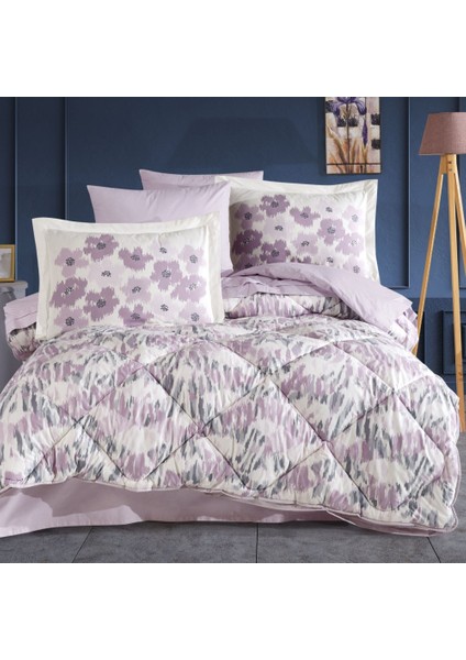 Penny Lila - Poplin Çift Kişilik Uyku Seti