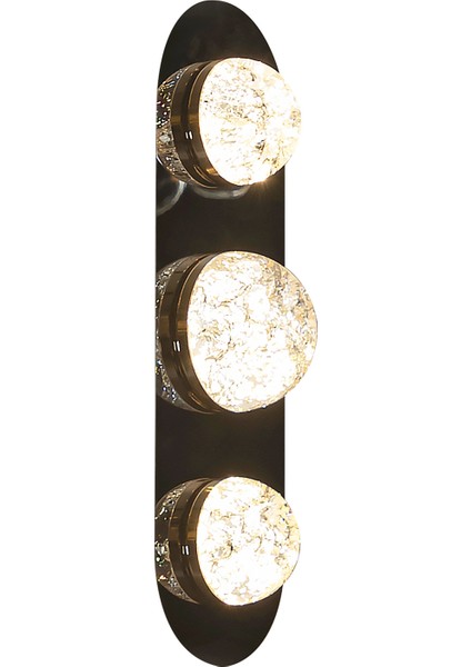 Lima Şeffaf Akrilik Platin 3'lü LED Aplik