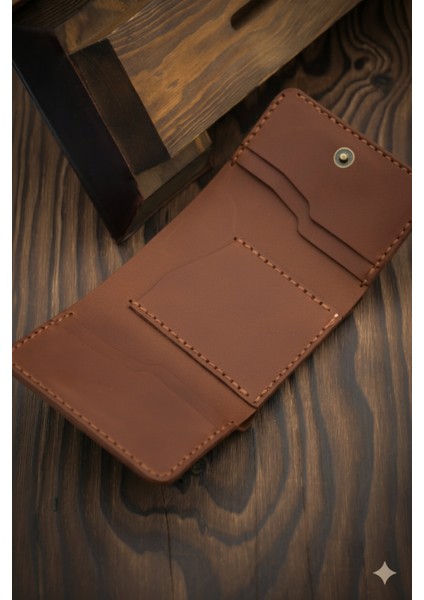 Gerçek Deri Cüzdan Kartlık El Yapımı Hakiki Premium Deri Italyan Dikiş 5 Kart Bölmeli Kompakt Cüzdan