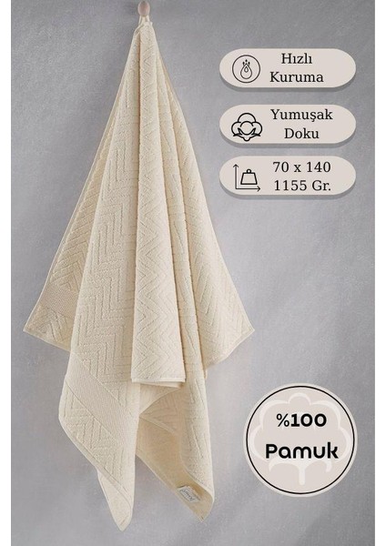 Pamuk Tekli Havlu Jakarlı Karna Premıum Zander - 70 x 140 fiyatları